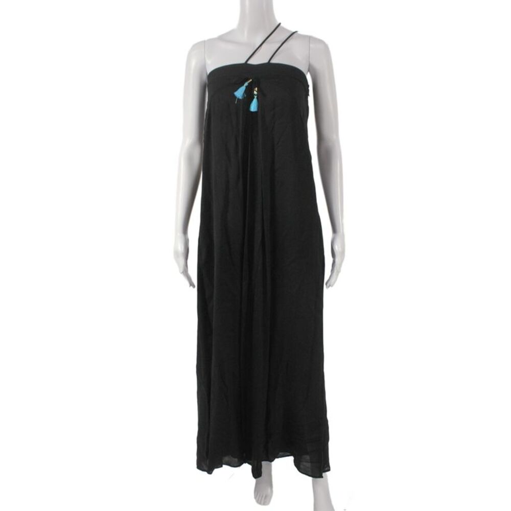 Karina Grimaldi Women Maxi Black Dress Rayon Sleeveless Zip Size XS